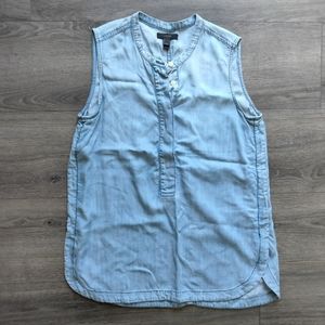 J. Crew Sleeveless Light Flowy Denim Shirt Women's Size 0